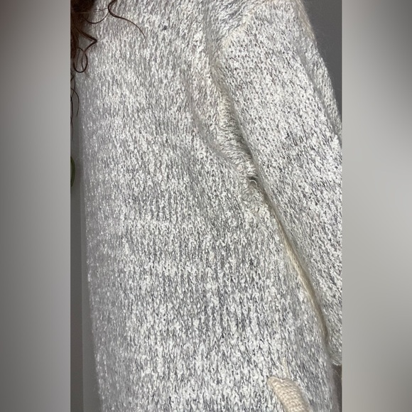 Amazing vintage mohair blend slouchy warm neutral cream coloured open cardigan - Picture 12 of 13